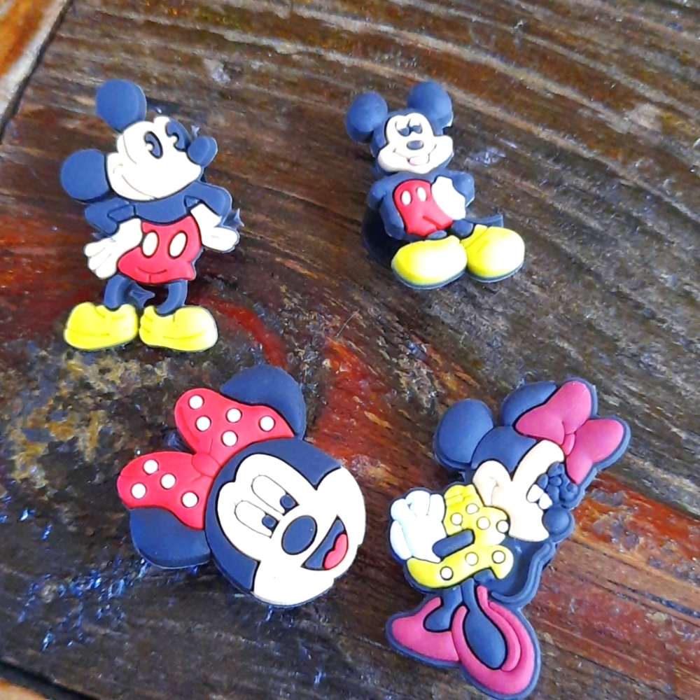 Lot of 4 Mickey & Minnie Jibbitz (NWOT)